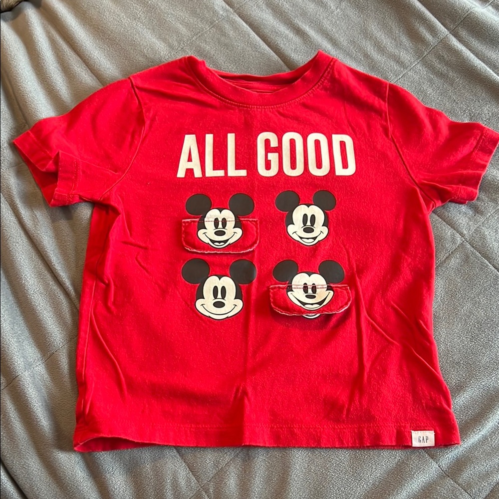 GAP Red Mickey Mouse Short Sleeve Tee